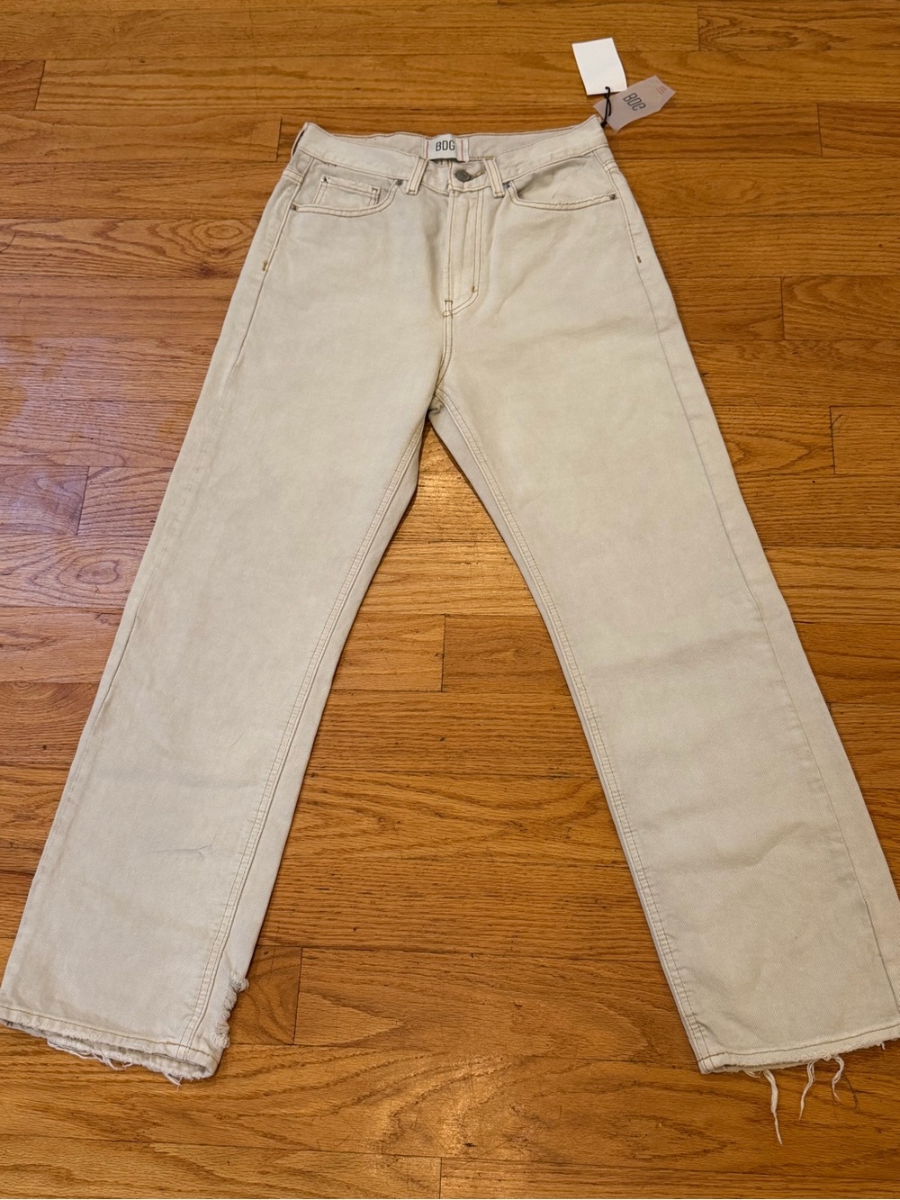 BDG Neutral Beige Straight-Leg Jeans